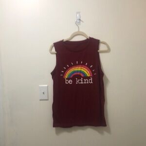 SHEIN Red Retro Rainbow Graphic Tank Top